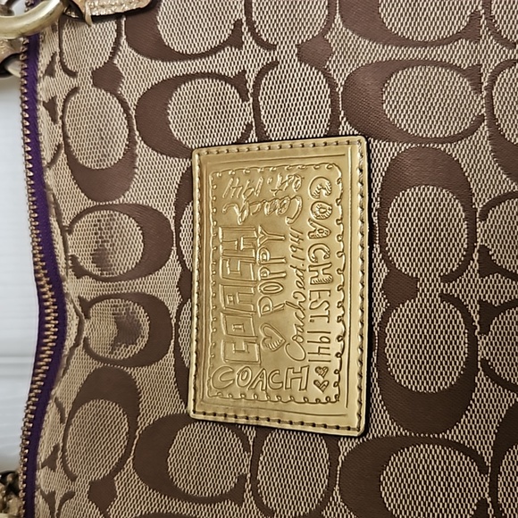 Coach RARE Poppy Signature Applique Tartan Multi Limited Edition Glam Tote - Picture 9 of 16